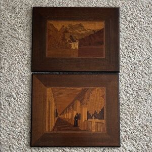 Vintage Wooden Wall Art Set